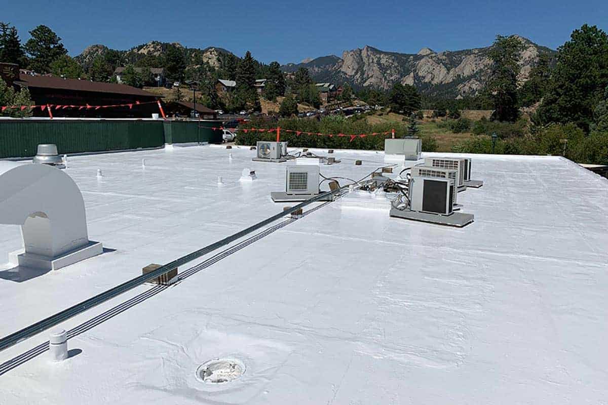 Ure-A-Sil Restoration of the Estes Park CO Police Station Roof — completed roof coating project
