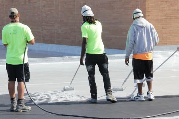 Silicone Restoration Membrane Buys Midview High School 11 More Years, Grafton OH — completed roof coating project