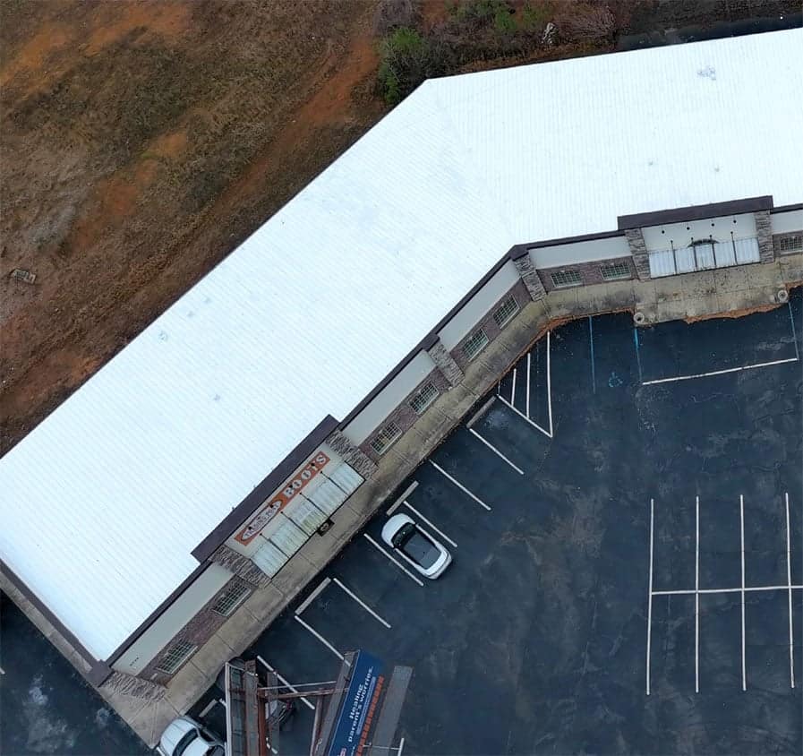 KNIGHTSHIELD Silicone Replaces a Failing Acrylic Coating in Huntsville AL — completed roof coating project