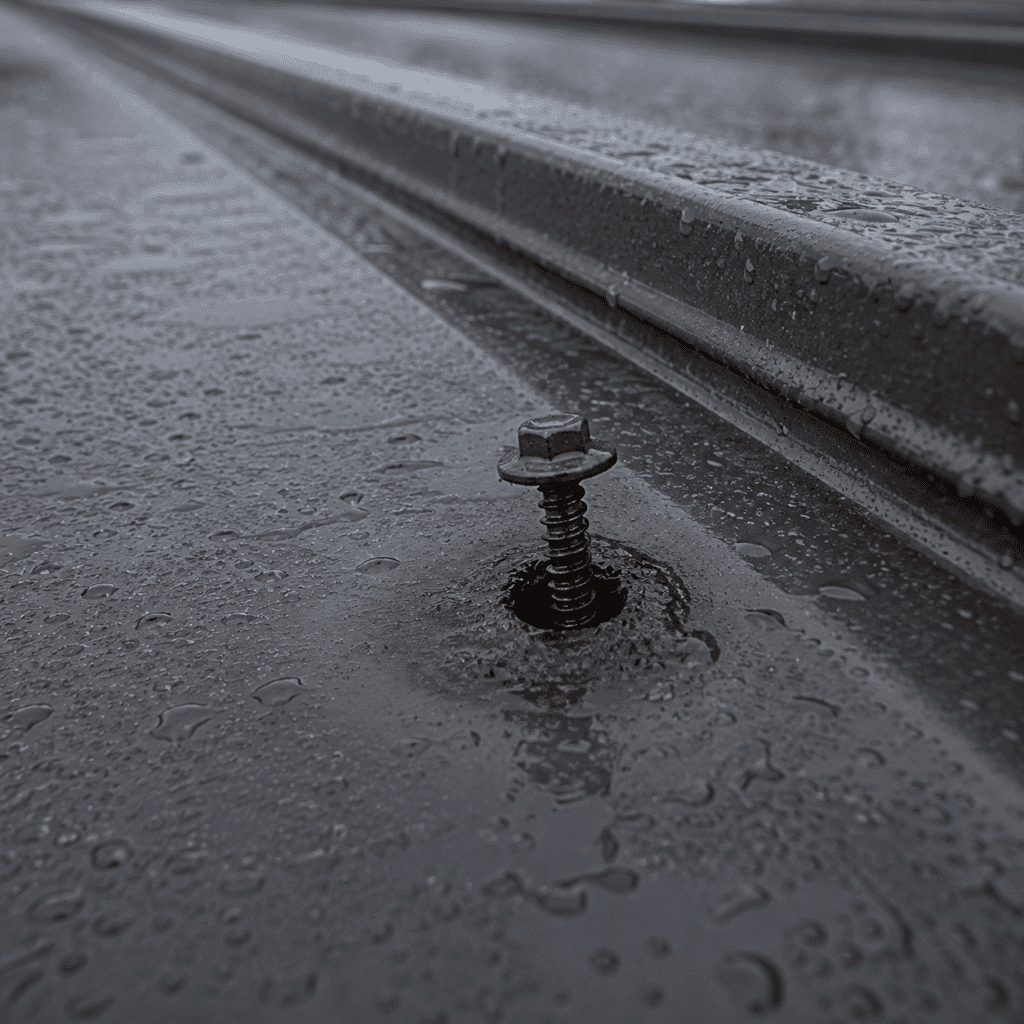 Metal roof fastener backing out