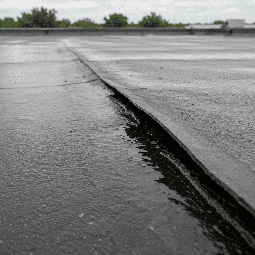 Opened seam on EPDM flat roof