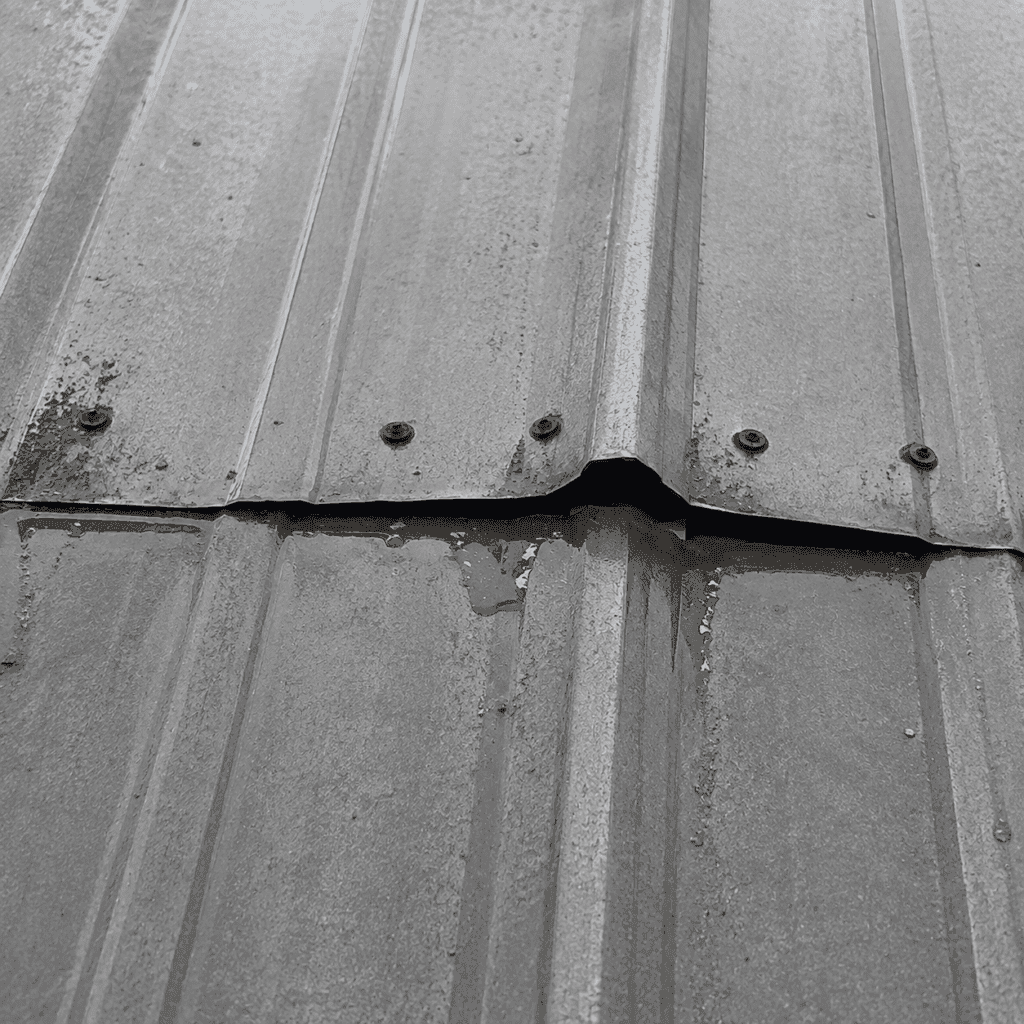Opened seams on metal roof panels
