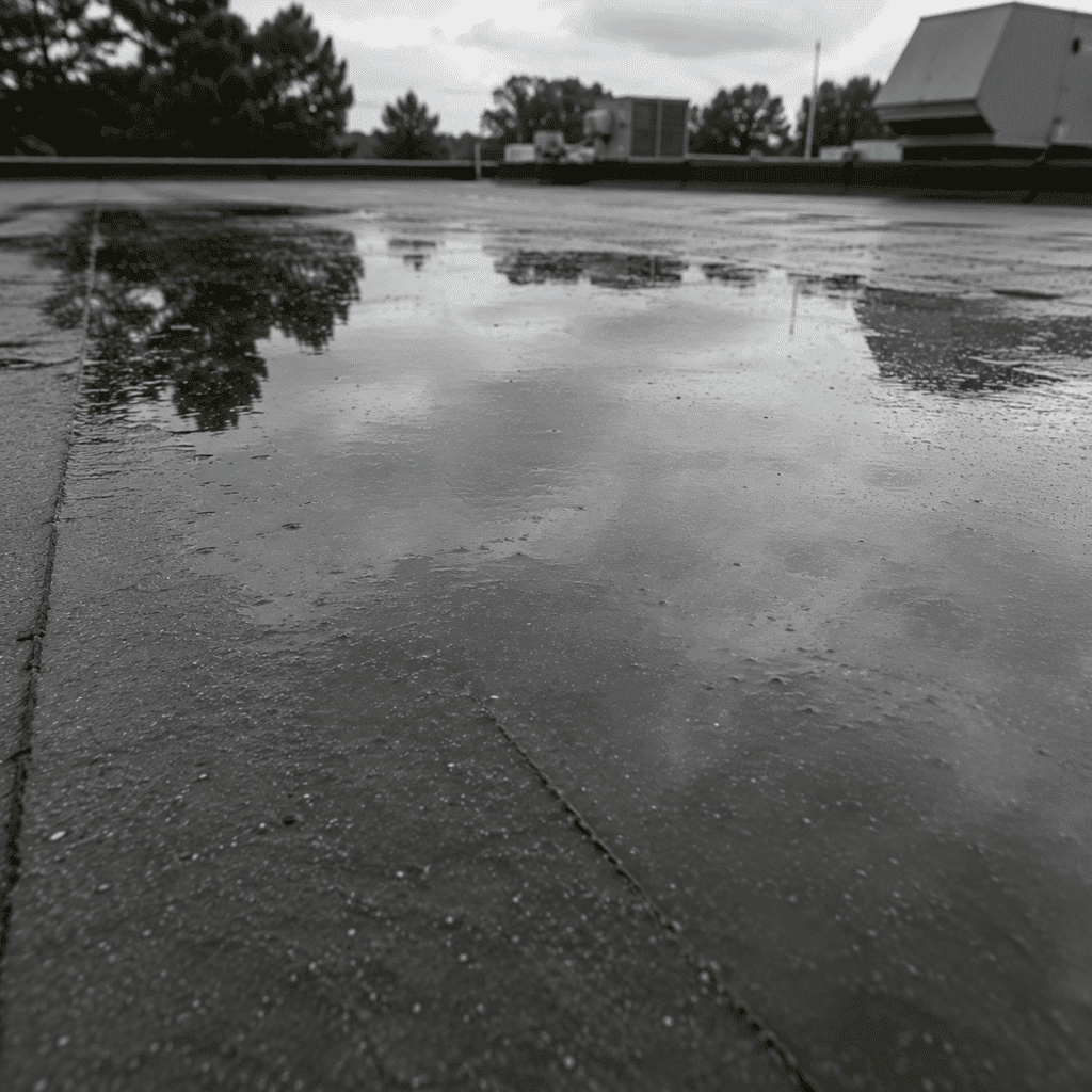 Ponding water on flat roof